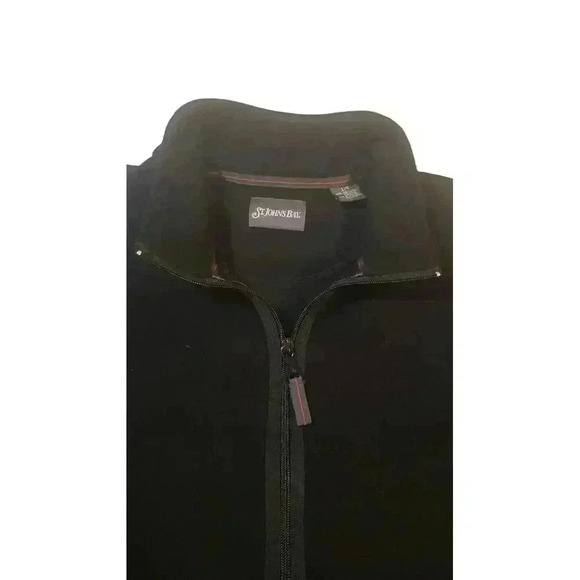 St. Johns Bay Fleece Jacket Mens Size L Full Zip Coat Black Outdoors Gorpcore - Picture 8 of 16